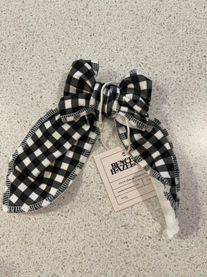 Charcoal Gingham Bows (Various)