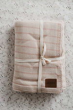 Peach Stripe Knit Blanket