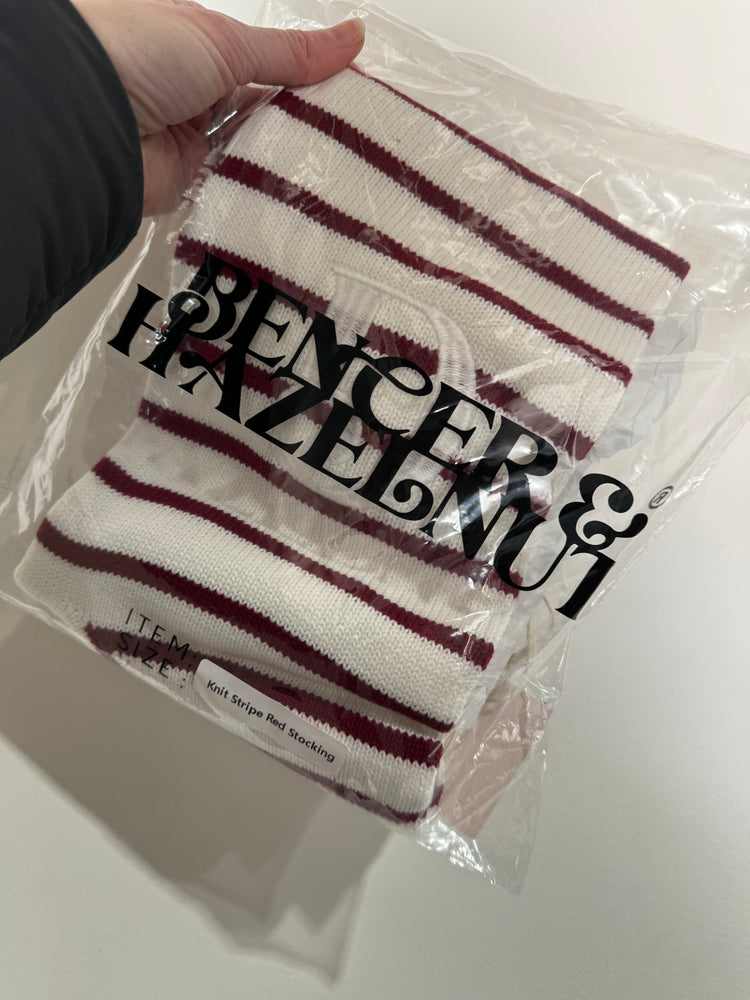 Knit Stocking - Red & White Stripe