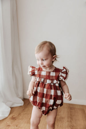 Playsuit/Dress: Red Gingham