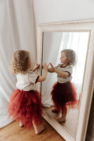 Tulle Skirt: Red
