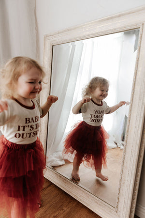 Tulle Skirt: Red