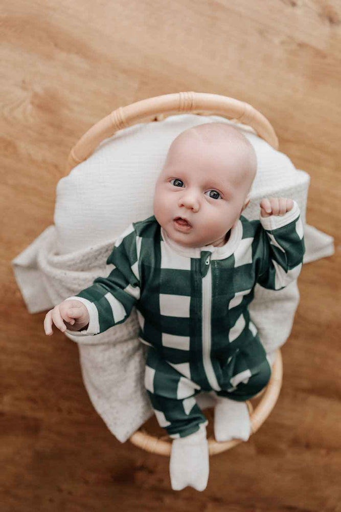 Zipsuit: Green Gingham