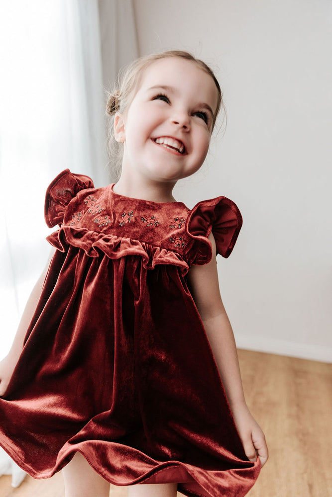 Velvet Playsuit/Dress: Red Ivy