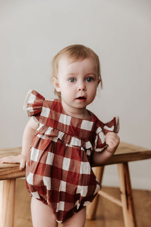 Playsuit/Dress: Red Gingham