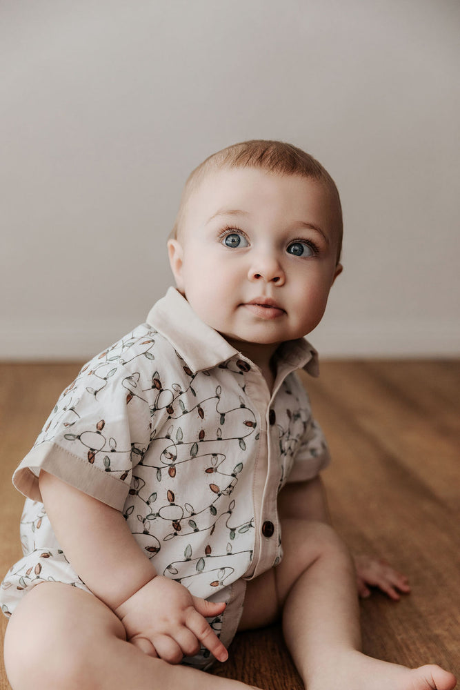 Kids Collared Shirt: Christmas Lights