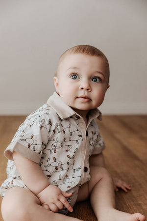 Kids Collared Shirt: Christmas Lights