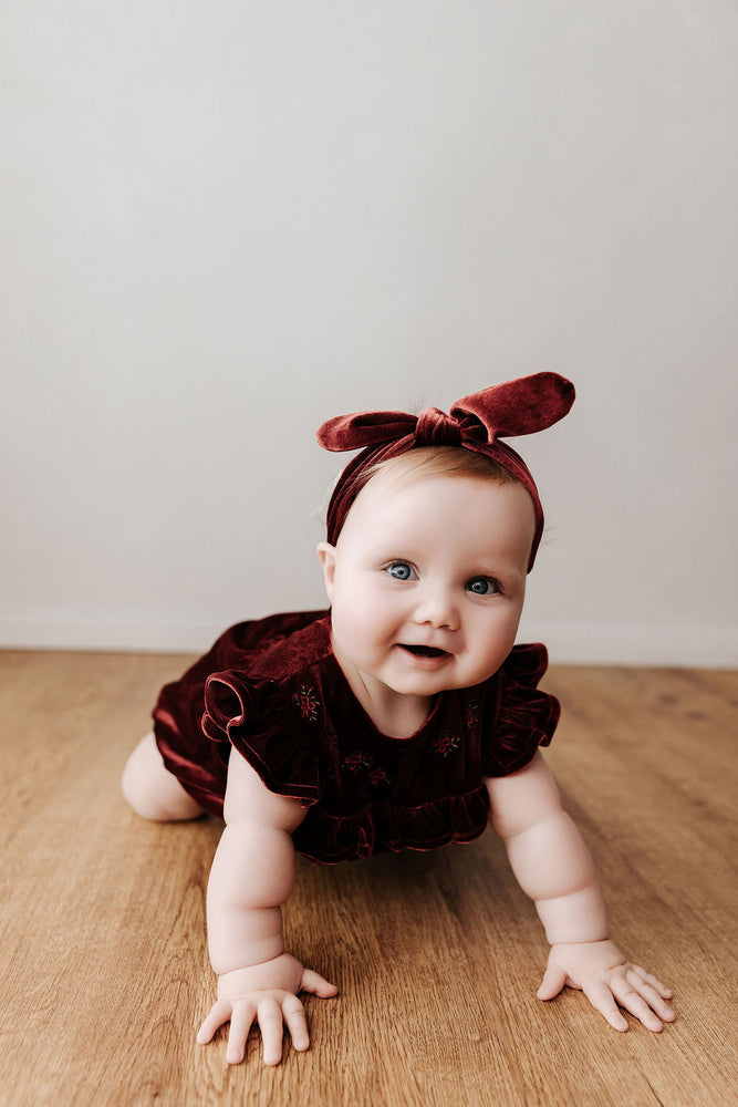 Velvet Playsuit/Dress: Red Ivy