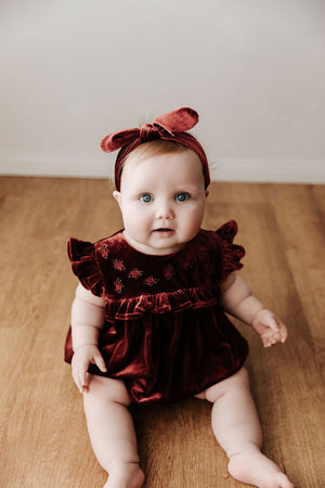 Velvet Playsuit/Dress: Red Ivy