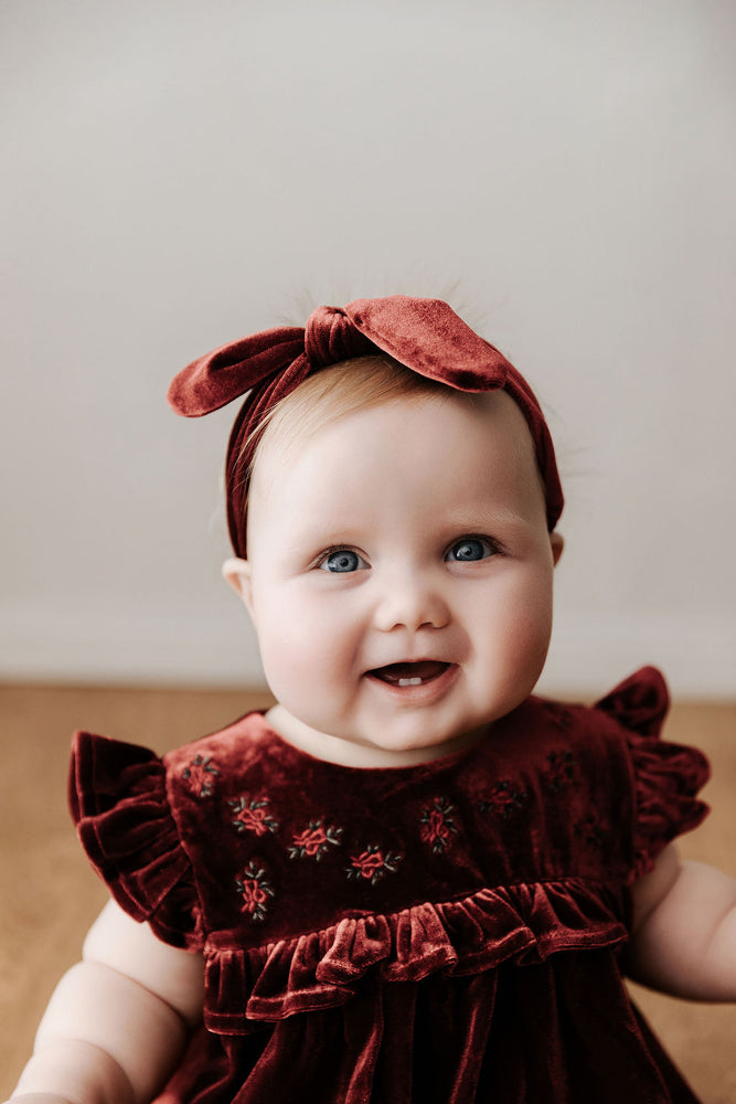 Velvet Playsuit/Dress: Red Ivy