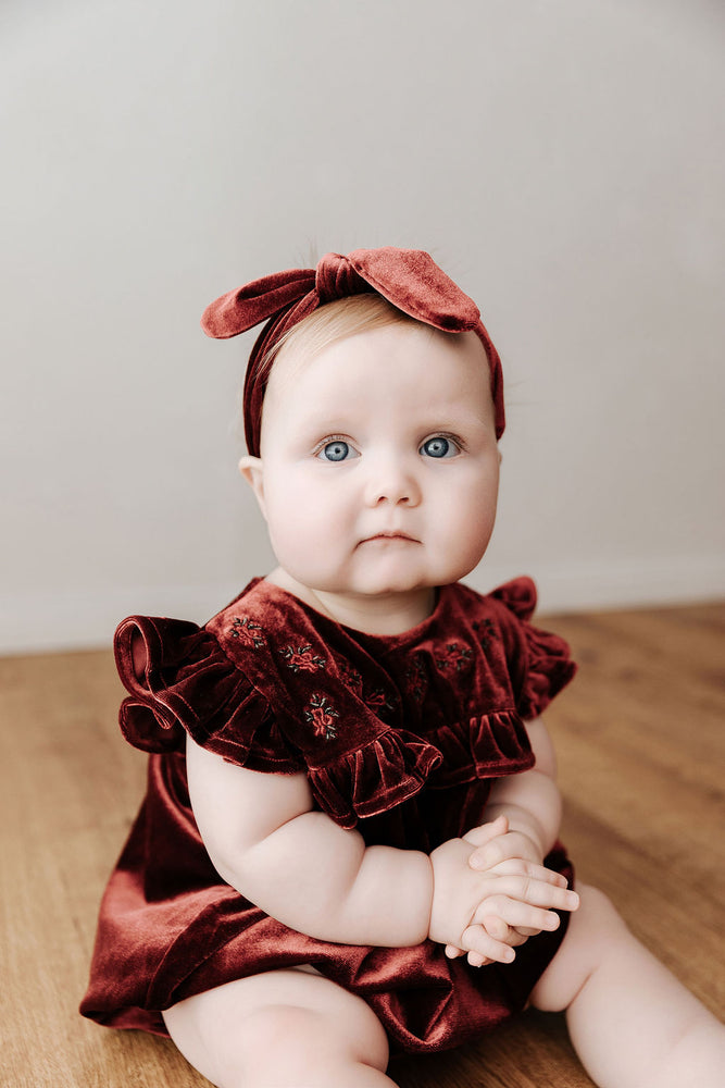 Velvet Playsuit/Dress: Red Ivy
