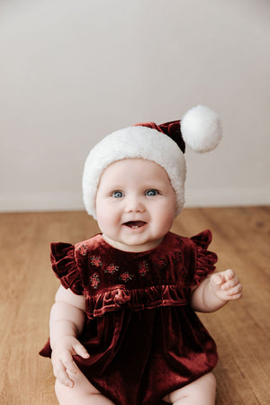Velvet Playsuit/Dress: Red Ivy
