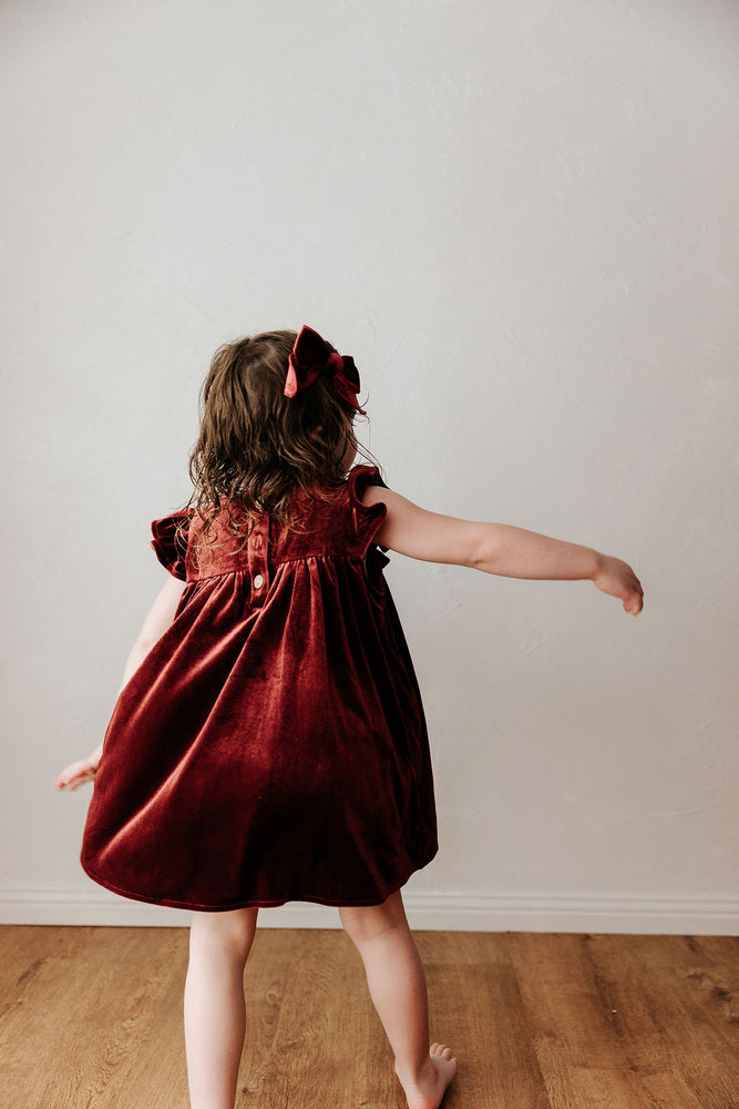 Velvet Playsuit/Dress: Red Ivy