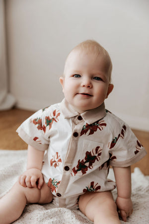Kids Collared Shirt: Candy Cane