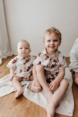 Kids Collared Shirt: Candy Cane