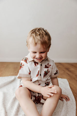 Kids Collared Shirt: Candy Cane