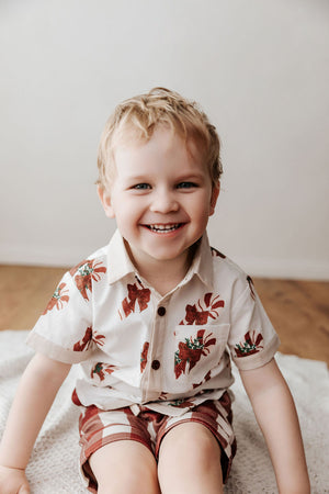 Kids Collared Shirt: Candy Cane