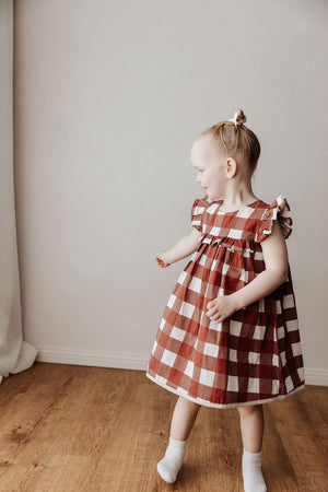 Playsuit/Dress: Red Gingham