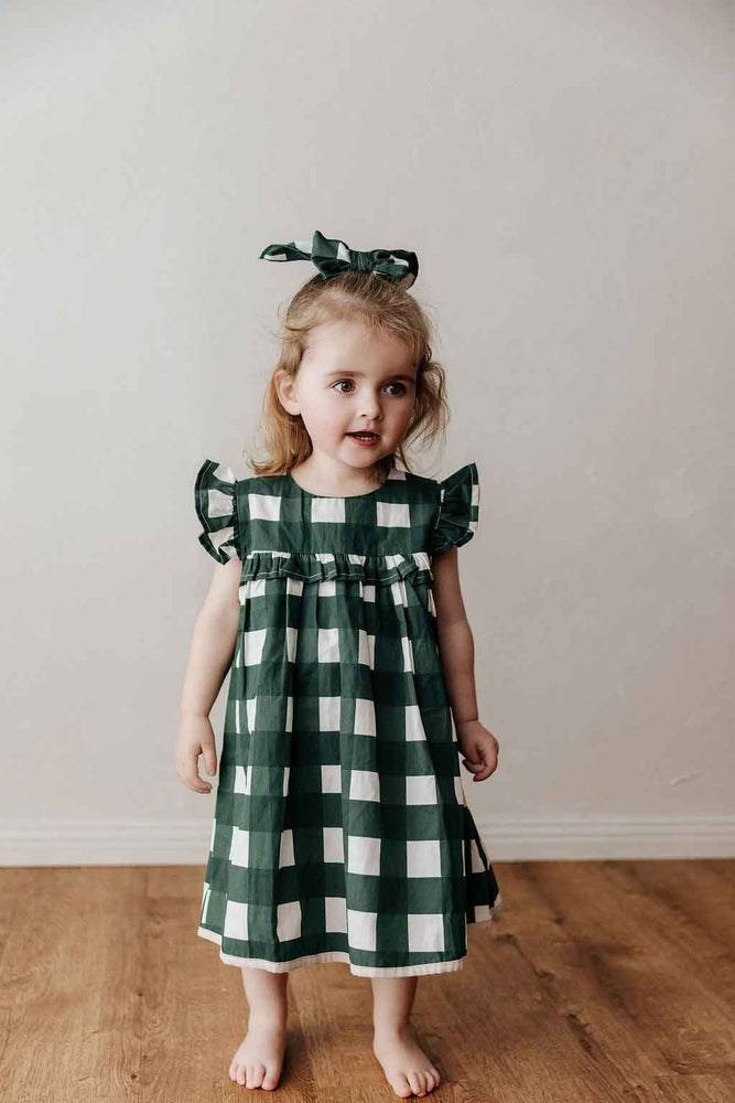 Playsuit/Dress: Green Gingham