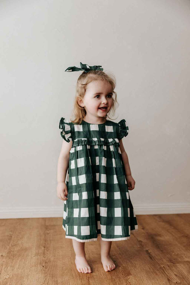 Playsuit/Dress: Green Gingham