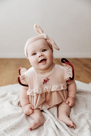 Velvet Playsuit/Dress: Pink Candy Cane