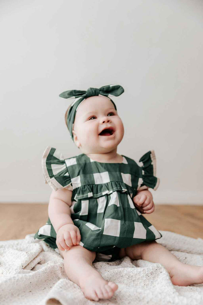 Playsuit/Dress: Green Gingham