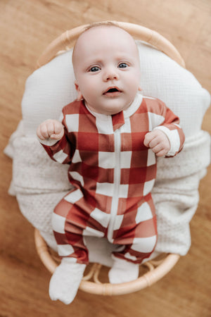 Zipsuit: Red Gingham