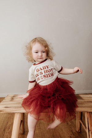 Tulle Skirt: Red