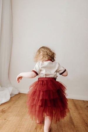 Tulle Skirt: Red