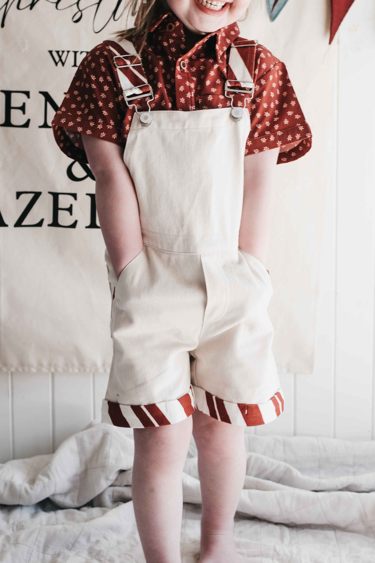 Denim Overalls - Candy Cane