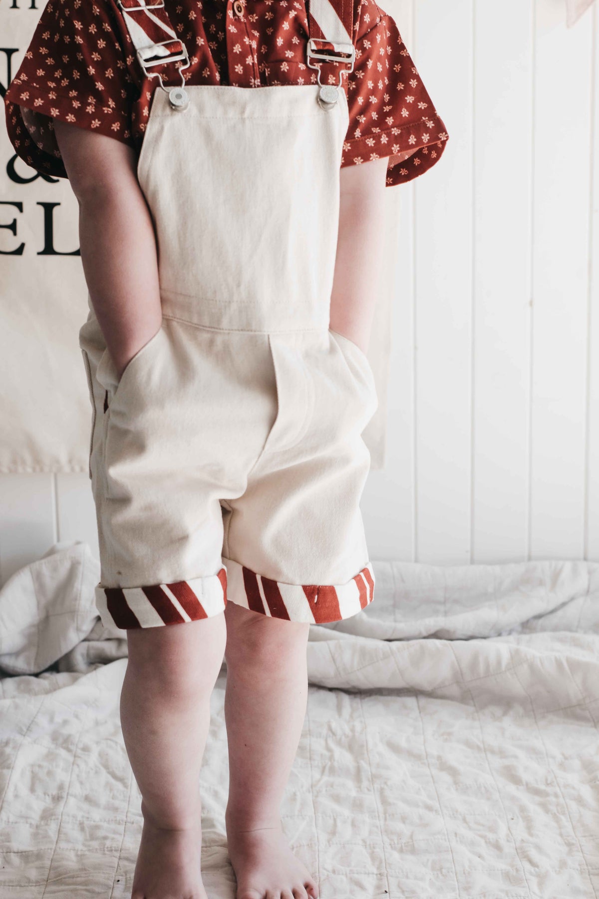 Denim Overalls - Candy Cane