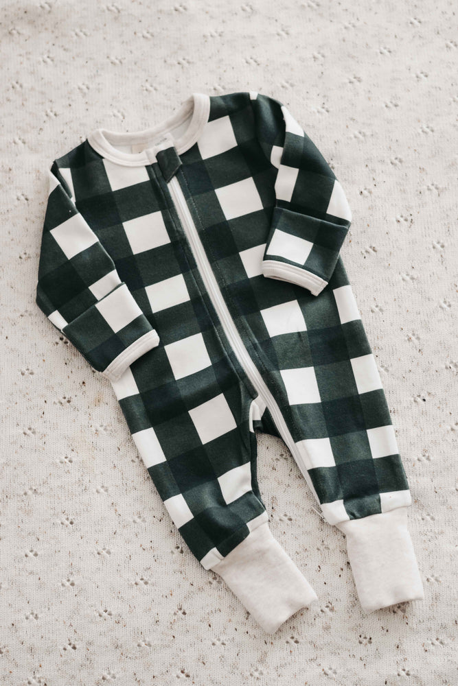 Zipsuit: Green Gingham