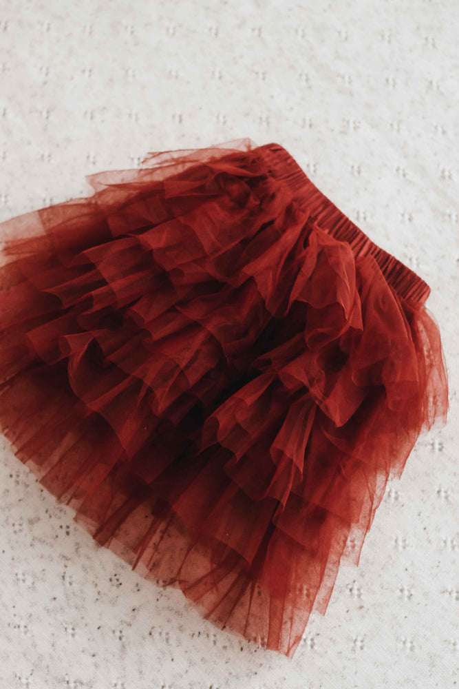 Tulle Skirt: Red