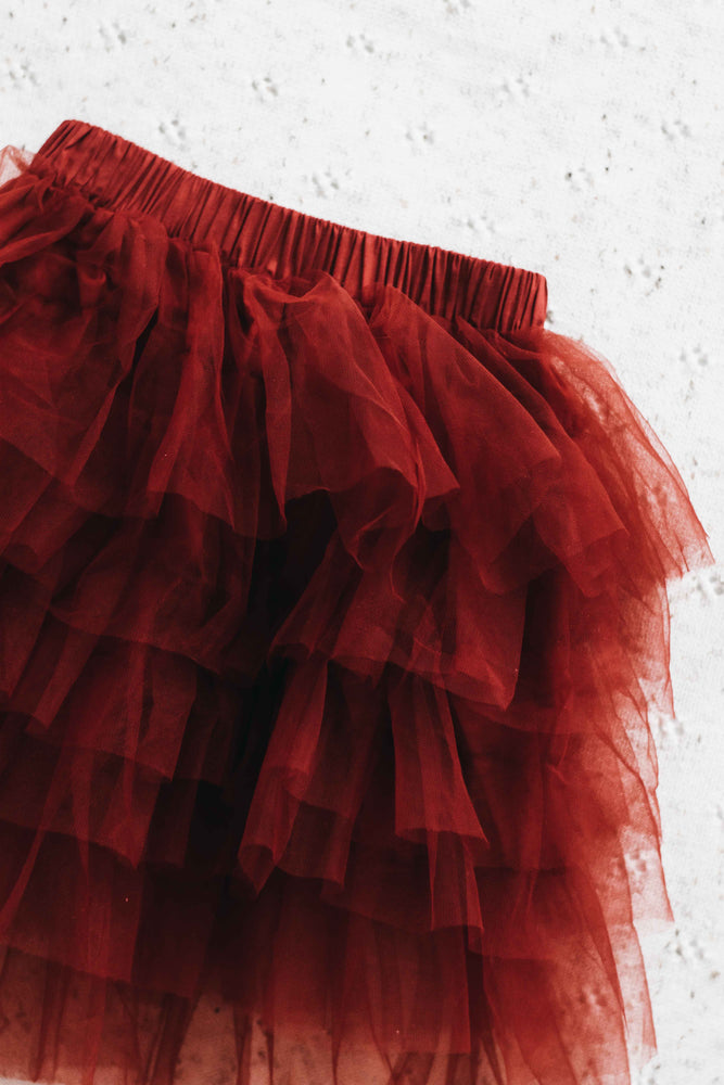 Tulle Skirt: Red