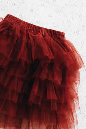 Tulle Skirt: Red