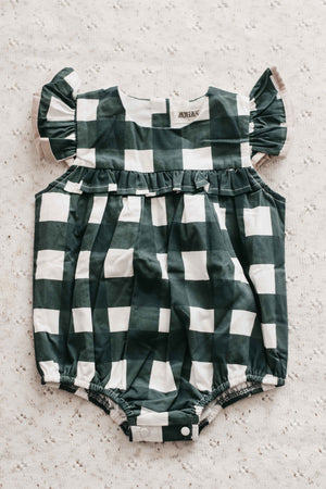 Playsuit/Dress: Green Gingham