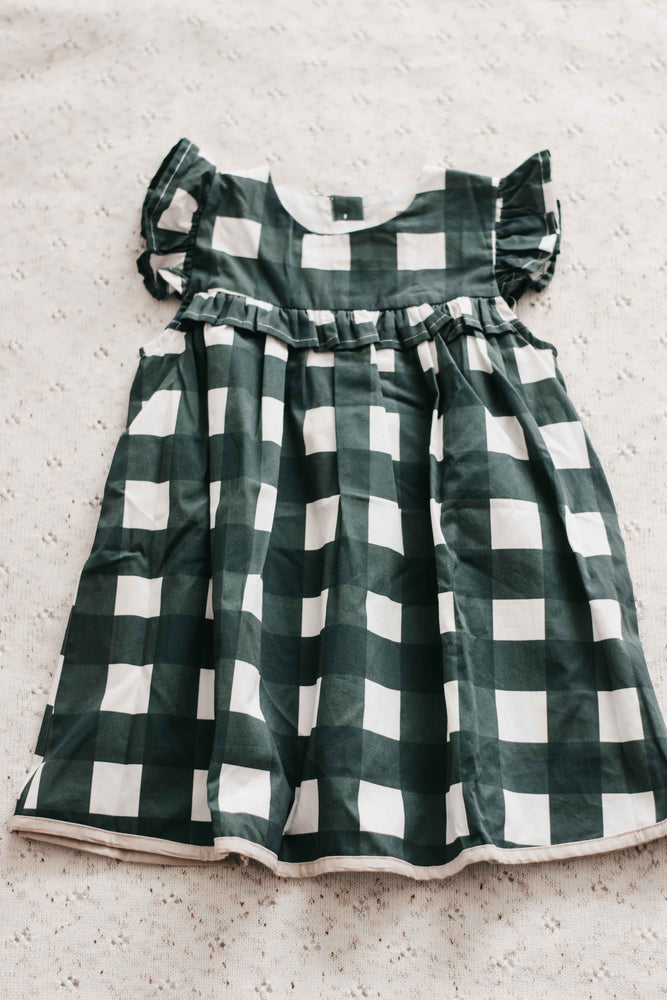 Playsuit/Dress: Green Gingham
