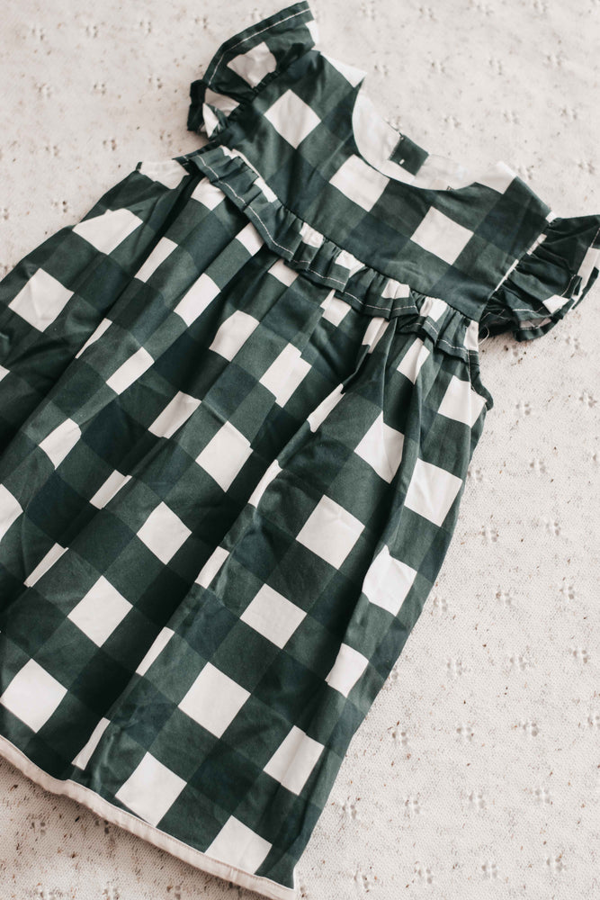 Playsuit/Dress: Green Gingham