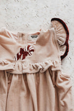 Velvet Playsuit/Dress: Pink Candy Cane