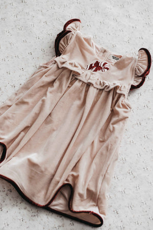 Velvet Playsuit/Dress: Pink Candy Cane