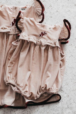 Velvet Playsuit/Dress: Pink Candy Cane