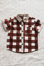 Men's Collared Shirt: Red Gingham