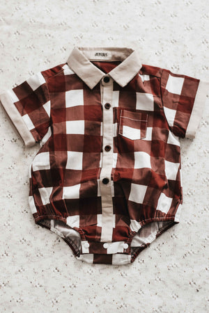 Kids Collared Shirt: Red Gingham