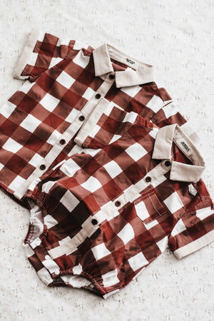 Kids Collared Shirt: Red Gingham