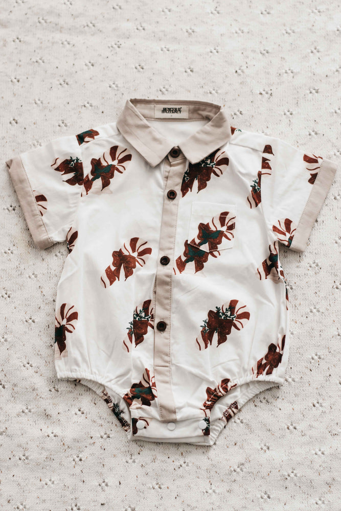 Kids Collared Shirt: Candy Cane