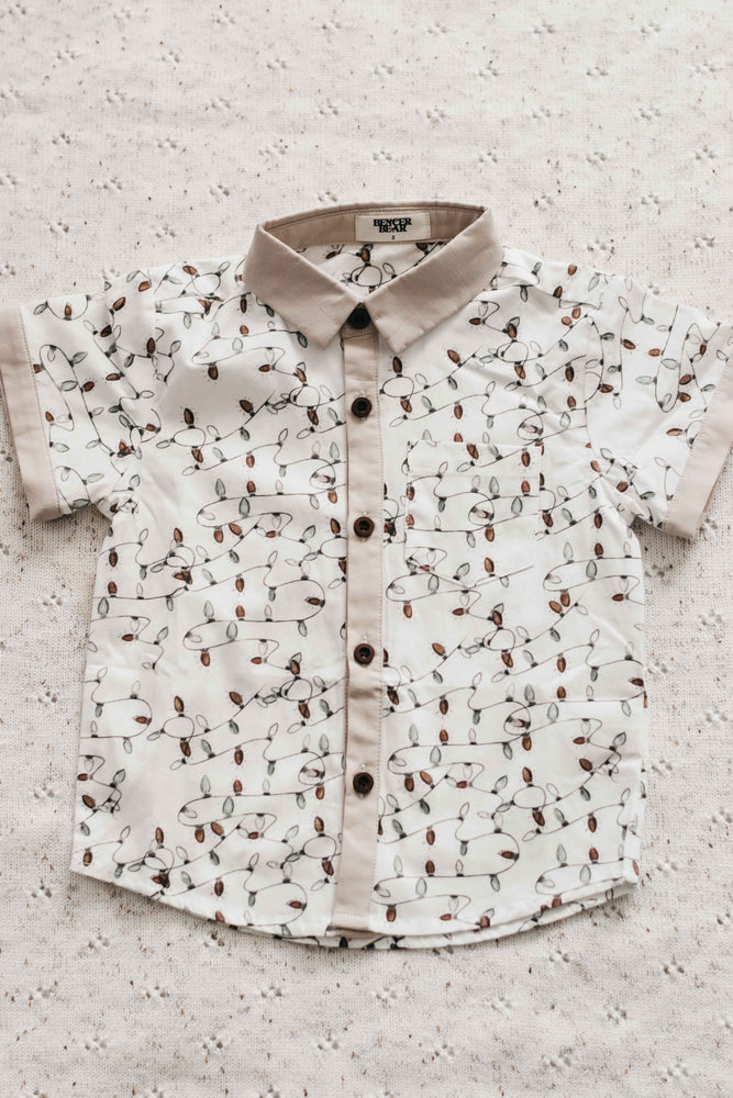 Kids Collared Shirt: Christmas Lights