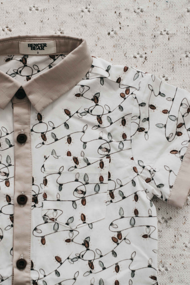 Kids Collared Shirt: Christmas Lights