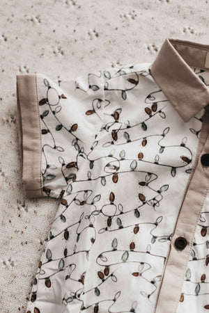 Kids Collared Shirt: Christmas Lights