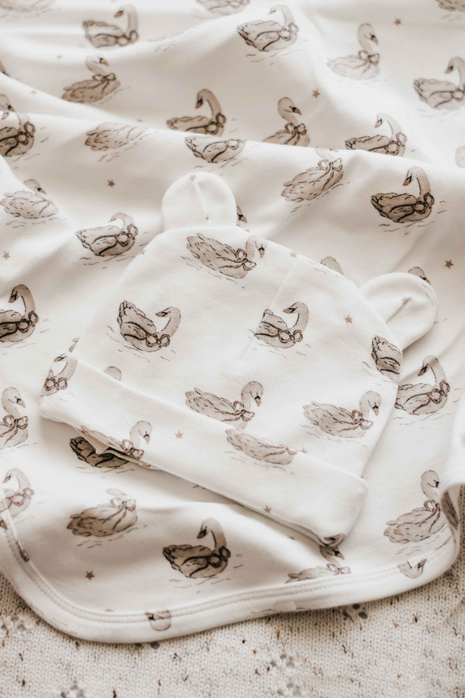 Jersey Swaddle & Beanie Set - Sienna Swan