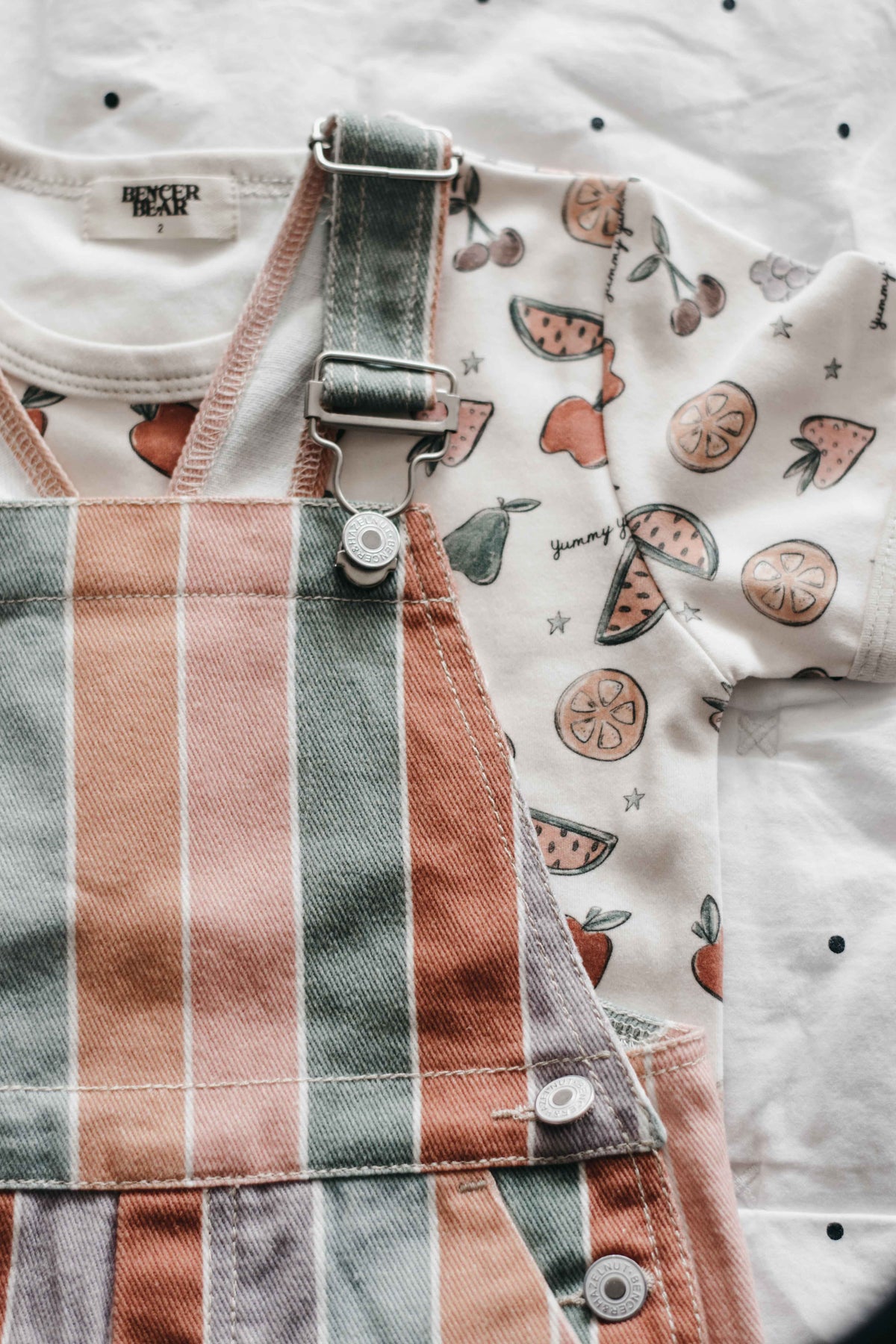 Denim Overalls - Fruit Salad